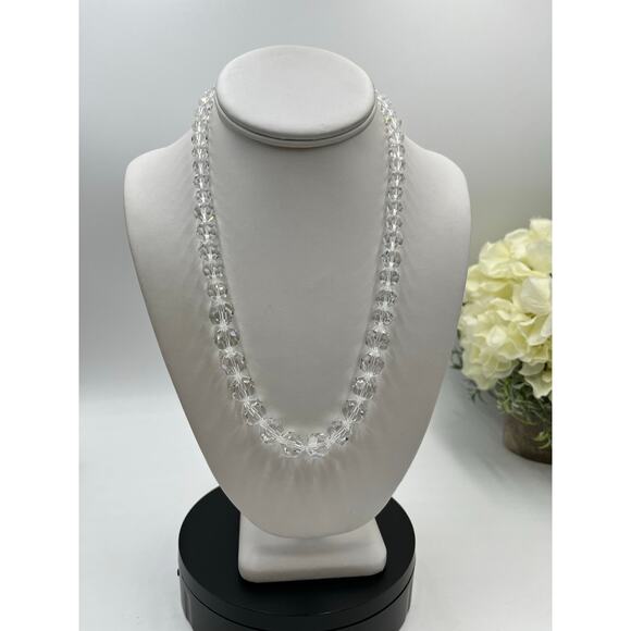 Swarovski Vintage Graduated
 Faceted Crystal Bead Necklace Statement Jewelry - Picture 14 of 16